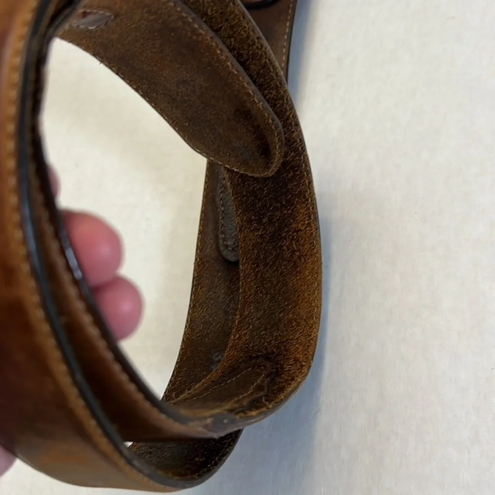 MENS SILVER CREEK WESTERN BROWN  LEATHER BELT 34